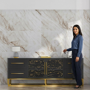 Vente en gros de carreaux de sol en porcelaine blanche brillante Lasa Volakas 800x1600mm 10mm d'épaisseur pour piscine - Product Image 5