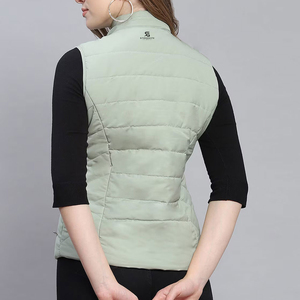 <b>Women's</b> Lightweight Puffer Vest Breathable Quilted <b>Sleeveless</b> <b>Jacket</b> Stand Collar Zipper Front Windproof Casual Size Vest Solid - Product Image 4