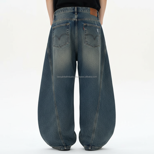 Men's Curved Leg <b>Pants</b> Loose Fit Mid Waist Custom OEM Wholesale - Product Image 2