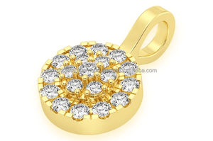 จี้เพชรทรงเรขาคณิตแบบสองวงแหวนชุบทอง 14K ดีไซน์ทันสมัยประดับเพชรโมอิสซาไนต์ VVS สำหรับผู้หญิง - Product Image 2