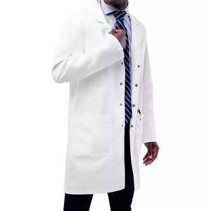 Professional <b>White</b> Premium Medical <b>Lab</b> <b>Coat</b> for Hospital Use Spandex/Polyester Material Needle Detection Seamless Fusing Unisex - Product Image 3