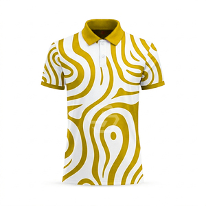 Chemises polo de performance unisexes en gros, OEM, avec impression personnalisée, tissu extensible, chemises polo de golf athlétiques pour hommes - Product Image 2