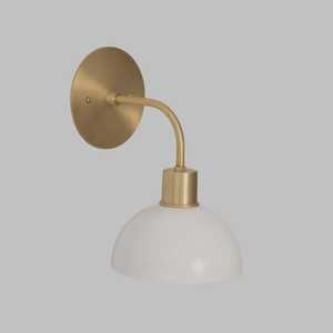 Minimalist Brass Wall Sconce With White Globe Shade Indoor Decor Lighting Fixture For Bedroom - Product Image 1