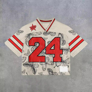 เสื้อเจอร์ซีย์อเมริกันฟุตบอลสไตล์วินเทจแบบเรโทรสตรีทแวร์สั่งทำได้ คุณภาพดี ราคาถูก สำหรับผู้ชาย - Product Image 5