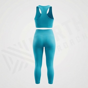 ชุดเลกกิ้งโยคะเอวสูงสำหรับผู้หญิง กางเกงออกกำลังกายแบบรัดรูปยกกระชับสะโพกไร้ตะเข็บ ชุดออกกำลังกายฟิตเนส - Product Image 2