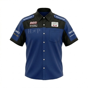 Nouvelle conception Chemises de pit crew entièrement boutonnées personnalisées avec logo sur mesure pour moto et course automobile 2026 - Product Image 5