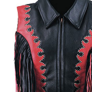 Womens <b>Leather</b> Cowboy Fringe Vest Western Sleeveless <b>Jacket</b> <b>Suede</b> Tassel Rodeo Biker Festival Fashion Supplier Premium - Product Image 3