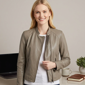 Chaqueta de cuero nueva para mujer, chaqueta de cuero moderna y elegante para mujer, perfecta para la moda de otoño, chaquetas de cuero para mujer - Product Image 1