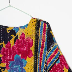 Kimono indio con estampado Kantha, diseño bohemio, ligero, teñido natural, tela estampada a mano. - Product Image 4