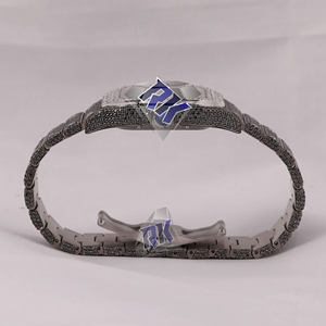 Custom Iced Out Skeleton <b>Watch</b> Full Pave <b>Black</b> Moissanite Diamond Luxury Men's <b>Watch</b> - Product Image 2