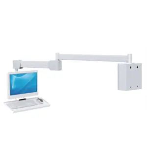 Ospedale braccio TV Monitor LCD braccio con montaggio a parete e vassoio tastiera braccio sanitario per medicale TV LCD Standard VESA 75 & 100