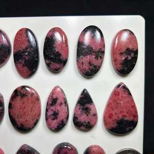 Cabujón de Cuarzo Natural Rosa y Negro, Piedra Preciosa Pulida Suelta para Joyería, Anillo, Colgante, AMAN GEMS JEWELLERY, Color Rajasthan - Product Image 3