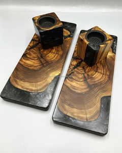 Brûleur de Bakhoor en bois de santal et résine époxy de qualité supérieure, porte-encens moderne, cadeau religieux pour le Ramadan et l'Aïd, parfum d'intérieur de luxe - Product Image 3