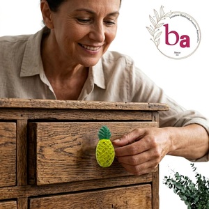 Modern <b>Pine</b> Apple Cast Iron Furniture Handles Pulls Versatile for Kitchen Bathroom Living Room & Bedroom Dresser Application - Product Image 4