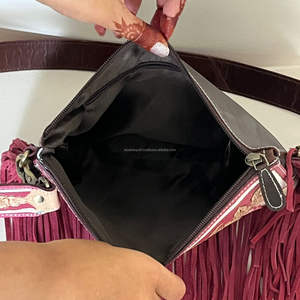 OEM ODM Large Capacity Handcrafted Genuine Cowhide Leather Crossbody Fringe <b>Bag</b> Designer Shoulder Purse Perfect for Women's - Product Image 6