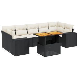 Conjunto de Sofás de Jardín en Blanco Crema y Negro - Product Image 2