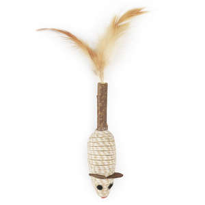 Eco-Friendly Durable Catnip Stick <b>Toys</b> with Feather and Natural Sisal Interactive <b>Mouse</b> Ball Chew Sticks for <b>Cats</b> - Product Image 1