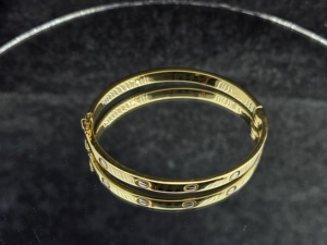 18K Gold Plated Trendy Geometric <b>Bangles</b> Unisex Jewelry - Product Image 5