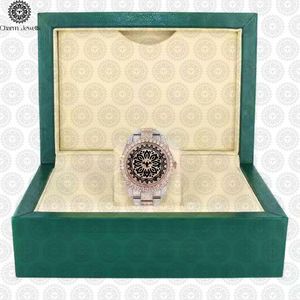 Reloj Mecánico Redondo de Acero Inoxidable de Lujo Charm_Jewells, Esfera Analógica, Cristal de Zafiro, Bisel con Diamantes, Cierre Plegable para Mujer - Product Image 3
