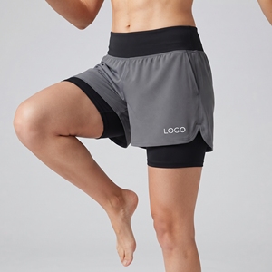 Women's Custom 2 in 1 Fitness Shorts Running Gym Workout Shorts Lightweight Yoga Sportswear with Inner Shorts and Pockets - Product Image 3