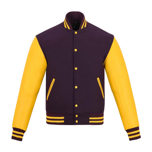 Veste universitaire unisexe violette avec manches en spandex/polyester, fermeture boutonnée, style décontracté, coupe classique, couleur unie, printemps - Product Image 4