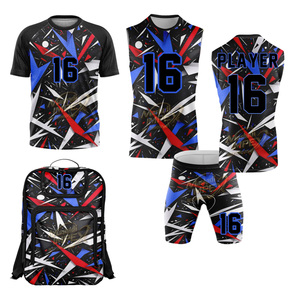 Uniformes de football 7v7 en gros |   Maillots et pantalons de compression personnalisés par sublimation avec taille élastique (100% polyester) - Product Image 1