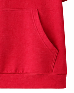 Haut à capuche rouge personnalisé à manches courtes pour homme, pull décontracté à capuche, t-shirt léger d'été, style streetwear, en mélange de coton avec poches - Product Image 5