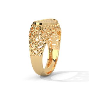 Vintage Oval Inlay Gold Plated <b>Ring</b> <b>Adjustable</b> Statement Band for Gift - Product Image 3