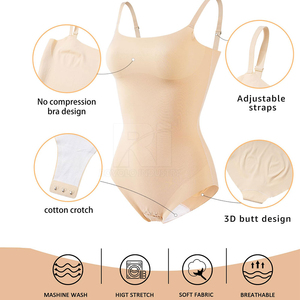 Body de Tirantes Sin Costuras para Mujer, Cuello Redondo, Color Sólido, Tejido de Spandex y Nailon, Ajuste Regular, Estilo Simple - Product Image 6