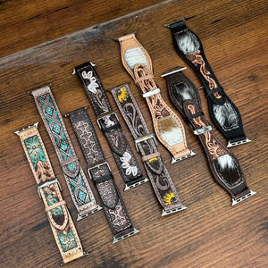 สายนาฬิกาหนังแท้พรีเมี่ยมทำมือพร้อมหมุดปลดเร็วสายรัดสำหรับเปลี่ยนที่หรูหราดีไซน์วินเทจสีน้ำเงินอมเขียว - Product Image 5