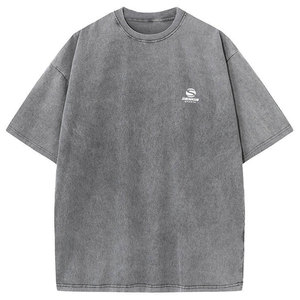 เสื้อยืดโอเวอร์ไซส์สีชมพูฟอกสี ผ้าสแปนเด็กซ์/คอตตอน ทรงหลวม สไตล์สตรีทแวร์ แขนสั้น ใส่สบาย ระบายอากาศได้ดี สีตามสั่ง - Product Image 4