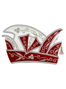 Gorra de Carnaval Bordada Personalizada Azul y Blanca al por Mayor, Gorro de Príncipe Real con Ribete Plateado, Sombrero de Disfraz para Festivales - Product Image 4