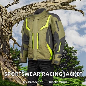 Veste Softshell d'hiver respirante et coupe-vent pour moto et course automobile, à fermeture éclair, motif uni, avec capuche et protection pour moto tout-terrain, marque privée - Product Image 4