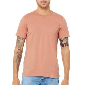 Camiseta de Manga Corta para Hombre, Cuello Redondo, Color Rosa Sólido, Corte Regular, Informal, de Algodón Jersey, Diseño Liso, Camisetas de Verano para Hombre, 180g - Product Image 5
