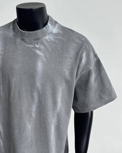2026 Oversized O-Neck Short Sleeve California Reaper Washed Knitted 100% Cotton Quick Dry Breathable Vintage Solid Men's T-Shirt - Product Image 5