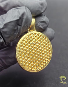 Colgante con Símbolo de Lobo Estilo Hip Hop, con Diamantes VVS Cultivados en Laboratorio, en Plata Chapada en Oro - Product Image 6