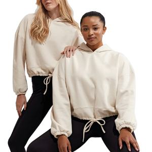 Sweats à capuche épais personnalisés 100% coton 350gsm 450gsm couleur unie respirants ODM Boxy Fit surdimensionnés pour femmes - Product Image 1