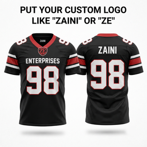 Camiseta de Fútbol Americano para Mujer, 280 GSM, Poliéster Premium Interlock, Paneles Negros, Rojos y Blancos, Sublimación, Logotipo Personalizado, Ropa de Equipo - Product Image 1