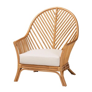 Adjustable Chaise Lounge with Contemporary Antique Design Solid Rattan Frame Fabric Cushion for Indoor Living Room Use - Product Image 1