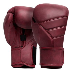 Gants de boxe en cuir Dawnforce pour entraînement adulte, ajustables avec double sangle de poignet pour la fermeture, couleur bordeaux, légers, à doigts entiers - Product Image 5