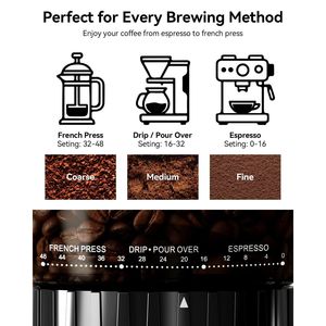 Macinacaffè Manuale per Uso Domestico con 48 Impostazioni di Macinatura Precise, Macinino per Chicchi con Imbuto Antistatico Rimovibile e Supporto - Product Image 4