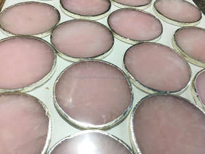 Posavasos de cuarzo rosa tallado superventas, placa de cristal de ágata para decoración del hogar, piedras preciosas metafísicas para meditación Feng Shui - Product Image 2