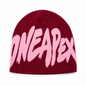 Burgundy Red Knit Beanie Hat Unisex <b>Winter</b> <b>Cap</b> Streetwear Headwear Custom Wholesale OEM Factory Premium - Product Image 6