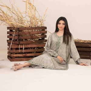<b>Eid</b> Women's Embroidered Chiffon Three-Piece Punjabi Suit Long Maxi Tawakkal Vol EMEL Frock Heavy Party <b>Dresses</b> Indian <b>Pakistani</b> - Product Image 2