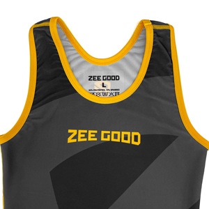 Whole Sale OEM Uniform Stretch 100% Polyester Latest Design New Style Men's Wrestling <b>Singlets</b> For Men - Product Image 3
