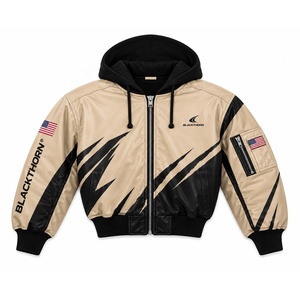 Chaqueta Bomber para Hombre, Chaqueta de Piloto con Cierre en la Manga, Forro de Poliéster, Puños Acanalados, Diseño de Logotipo Personalizado al por Mayor OEM - Product Image 3