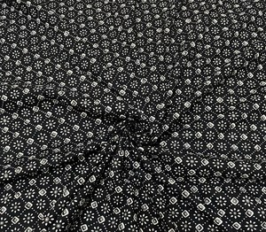 Eco-Friendly Black Hand Block Printed Cotton Fabric Traditional Geometric Sanganeri Print Dress <b>Material</b> <b>Sewing</b> Textile <b>for</b> Boys - Product Image 2