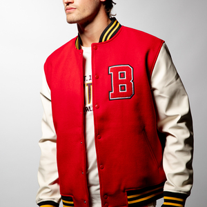 Trendy Oversized Varsity <b>Jacket</b> Streetwear Custom Logo Embroidery <b>Patchwork</b> Unisex Letterman Bomber <b>Jacket</b> Casual Outerwear - Product Image 1
