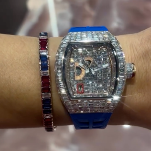 Montre de luxe unisexe automatique mécanique en acier inoxydable or blanc, sertie de diamants Moissanite VVS de qualité supérieure, résistante à l'eau, nouvelle collection - Product Image 3