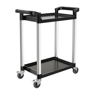 Carrello Utilitario in Plastica a 2 Livelli con Capacità di Carico di 300 Libbre, Ruote Girevoli a 360 Gradi (2 Freni), 24,4 X 16,1 - Product Image 1